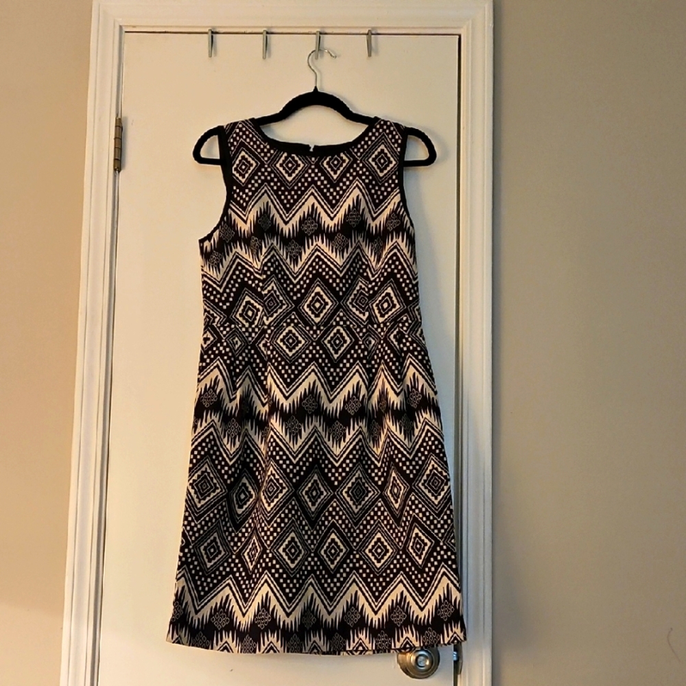 J. Crew Spring Graduation Aztec Inspired Print Midi Cotton Dress